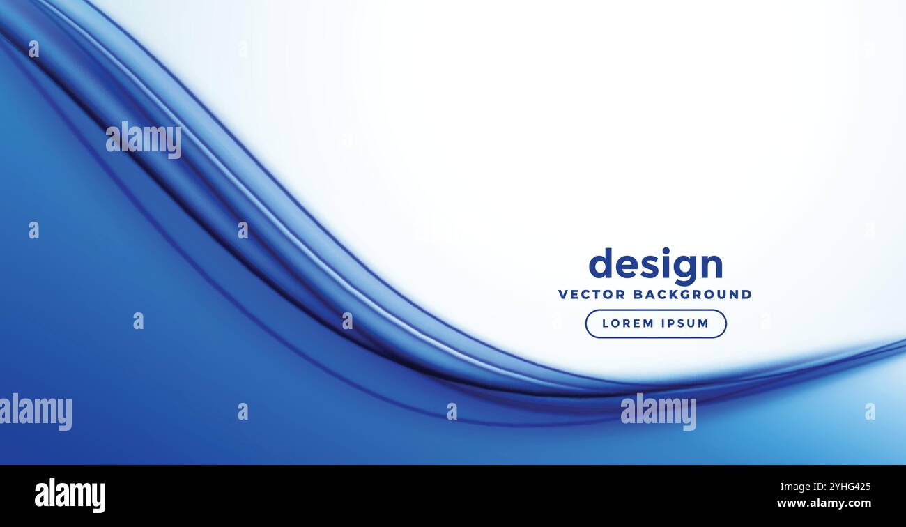 blue smooth abstract wave banner design Stock Vector Image & Art - Alamy