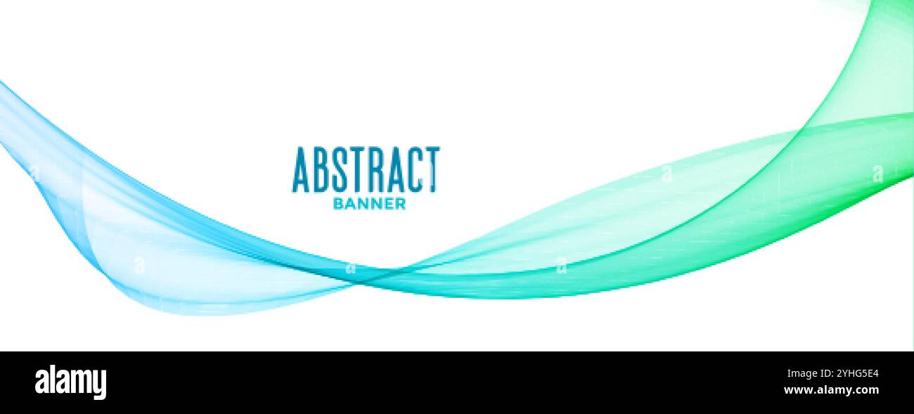 abstract blue transparent wavy lines banner design Stock Vector Image ...