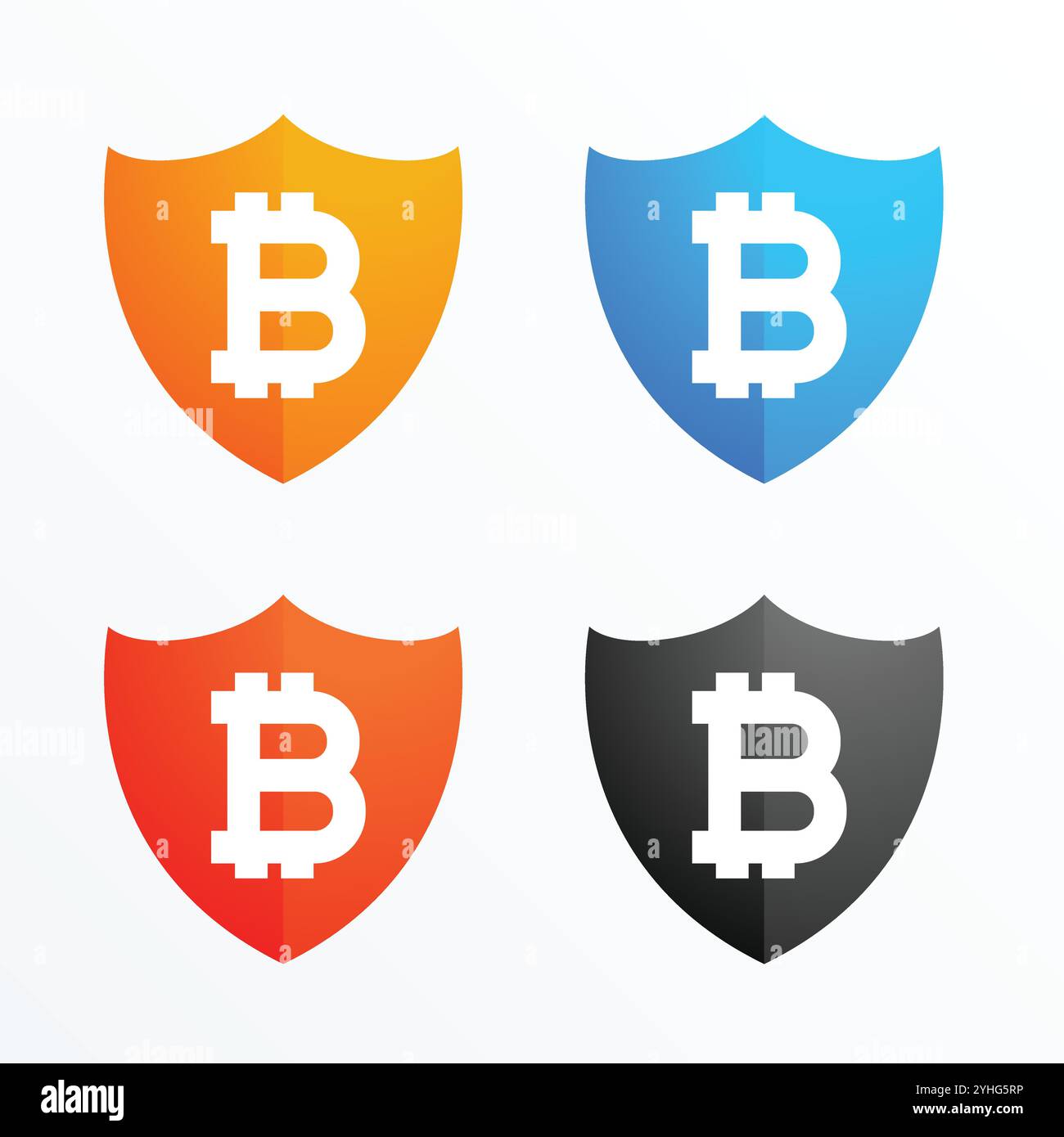bitcoin shield secure symbol icons set Stock Vector Image & Art - Alamy