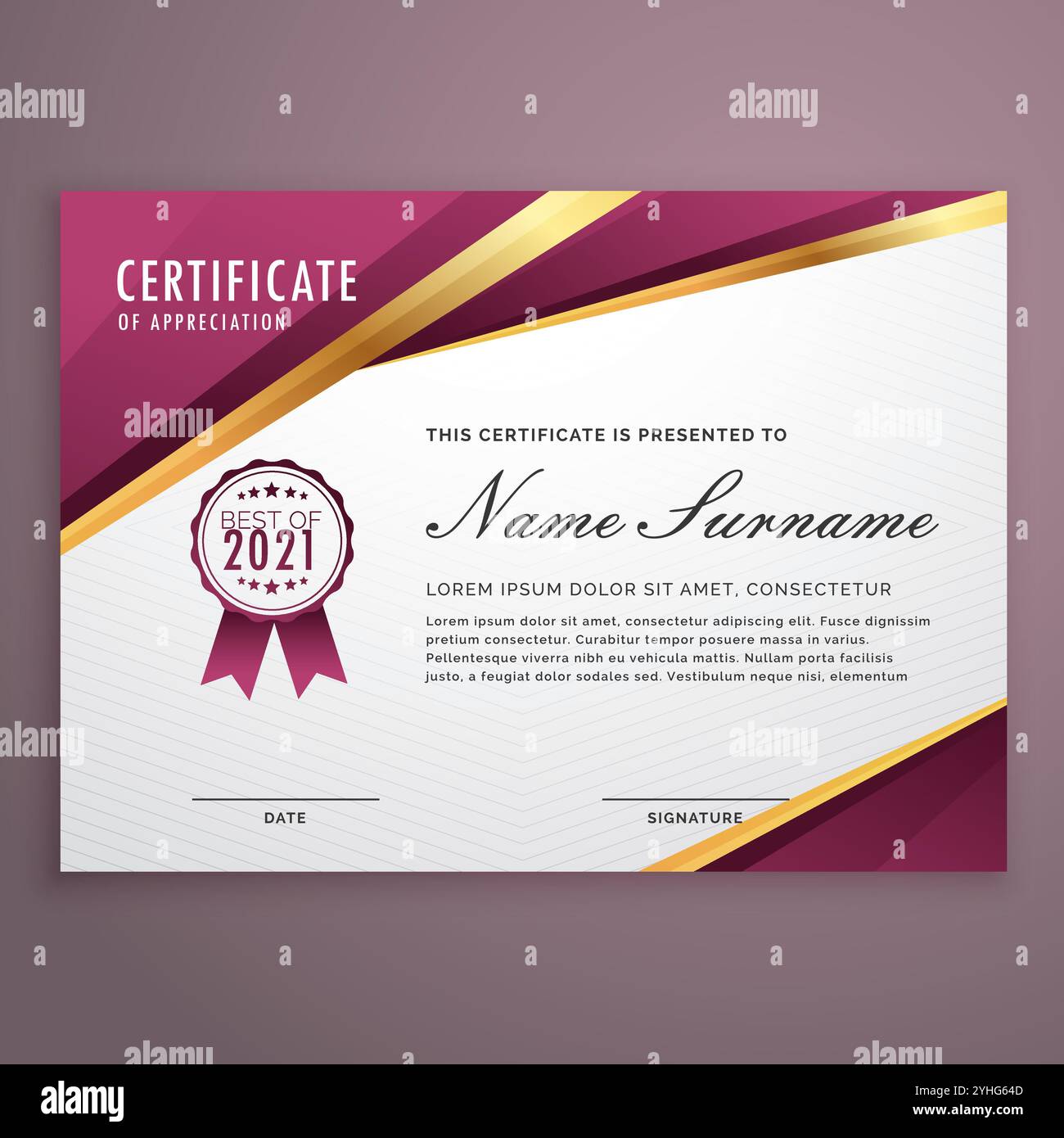 Multipurpose professional certificate template design hi-res stock ...