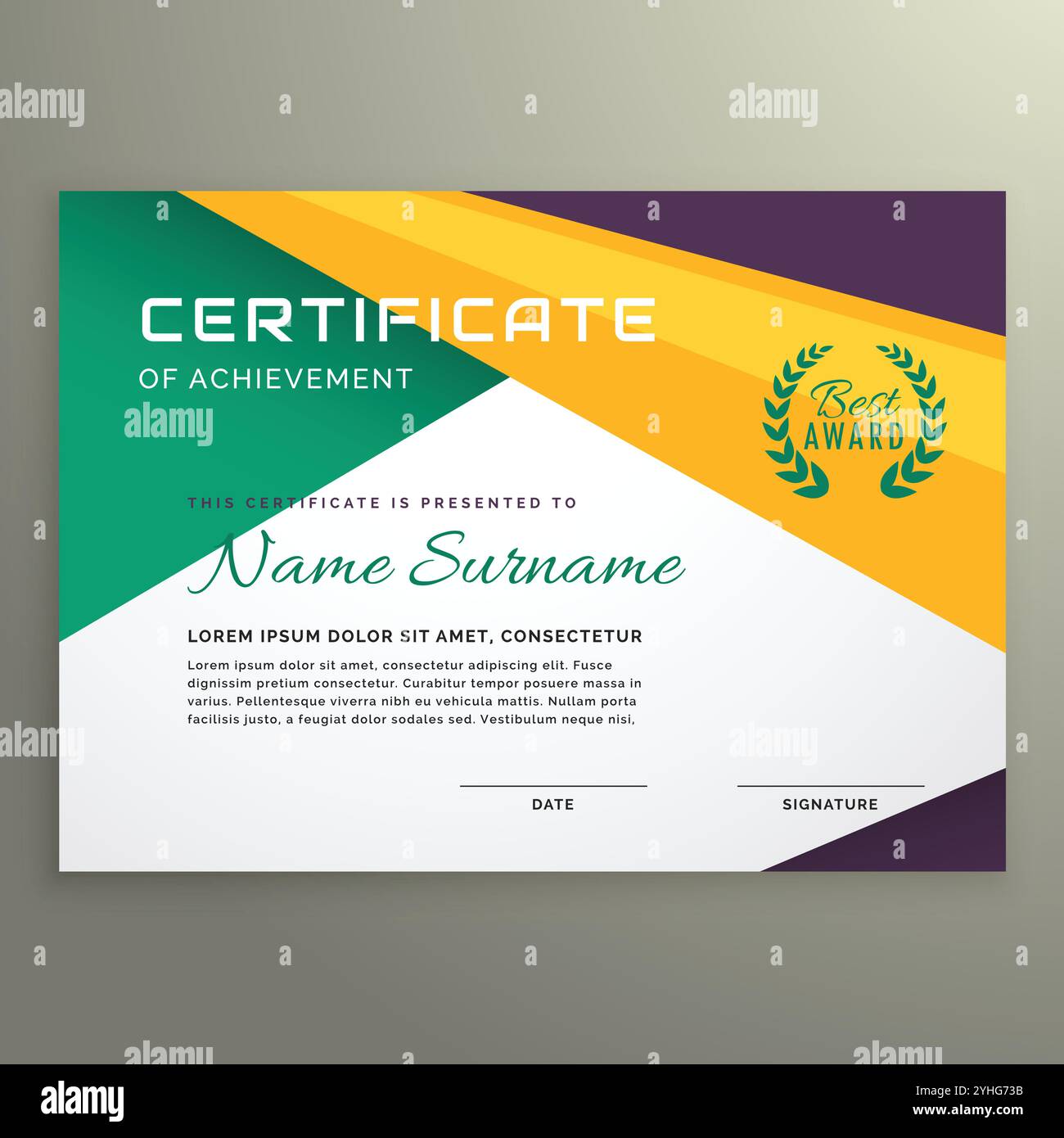 abstract geometric certificate of achievement template Stock Vector ...