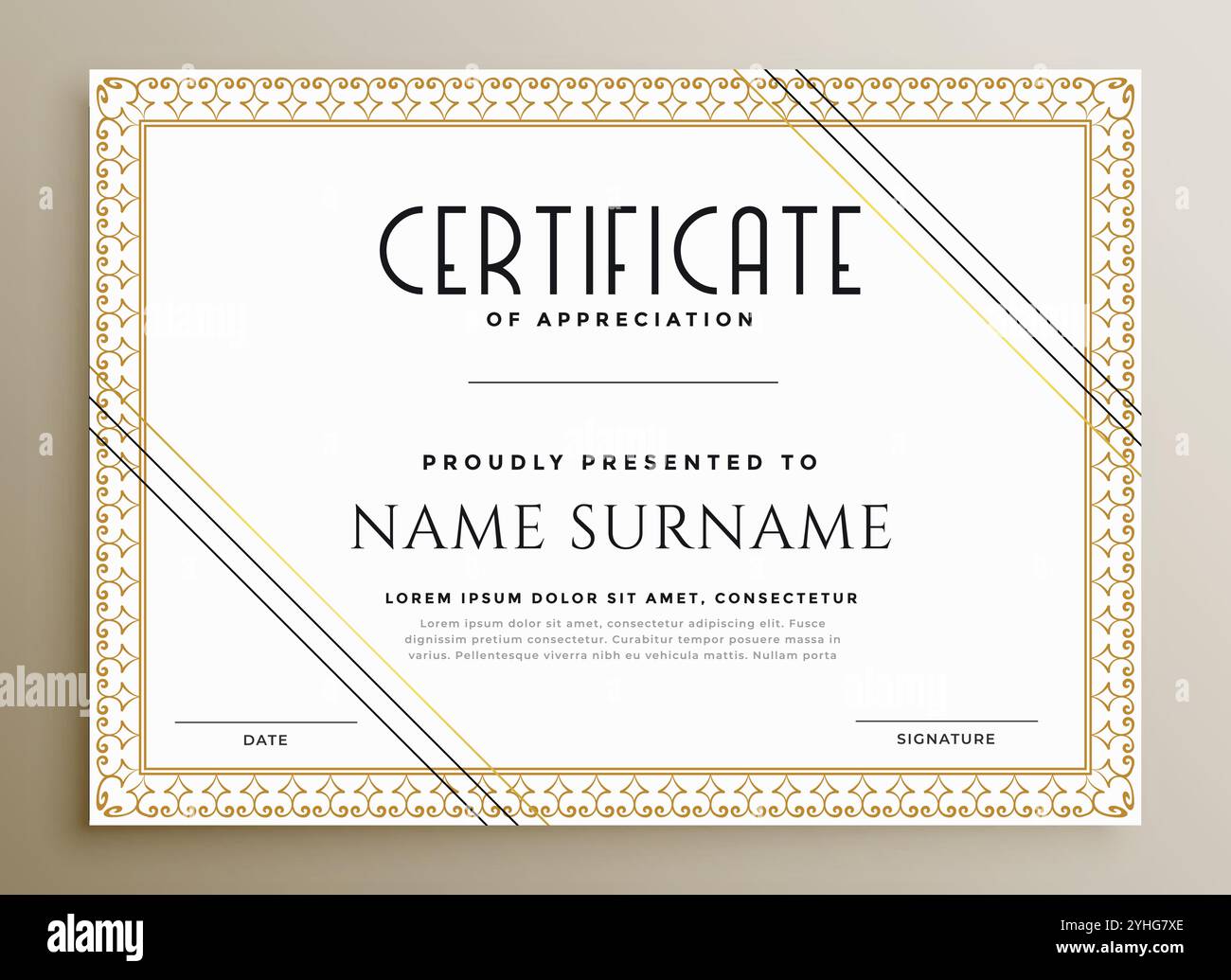 elegant certificate template in gold theme Stock Vector Image & Art - Alamy