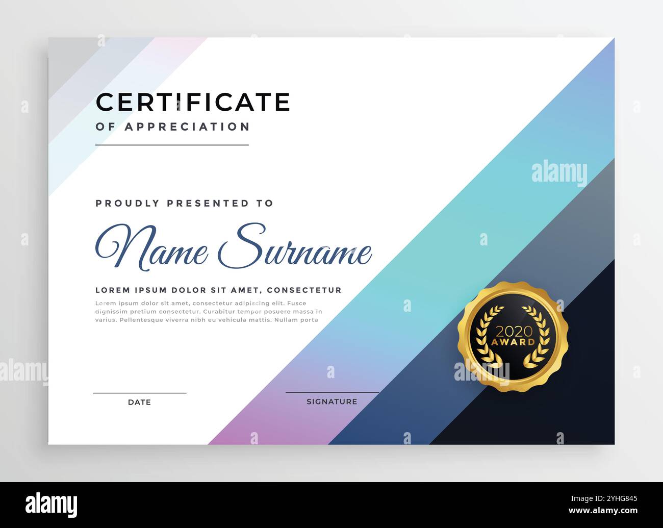 stylish modern certificate template for multipurpose design Stock ...