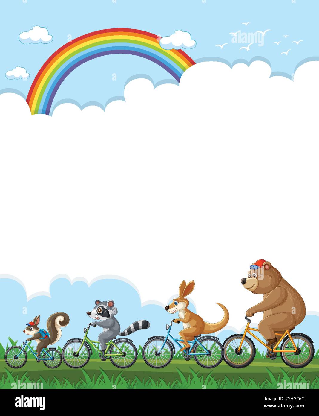 Animals on bikes vector vectors hi-res stock photography and images - Alamy