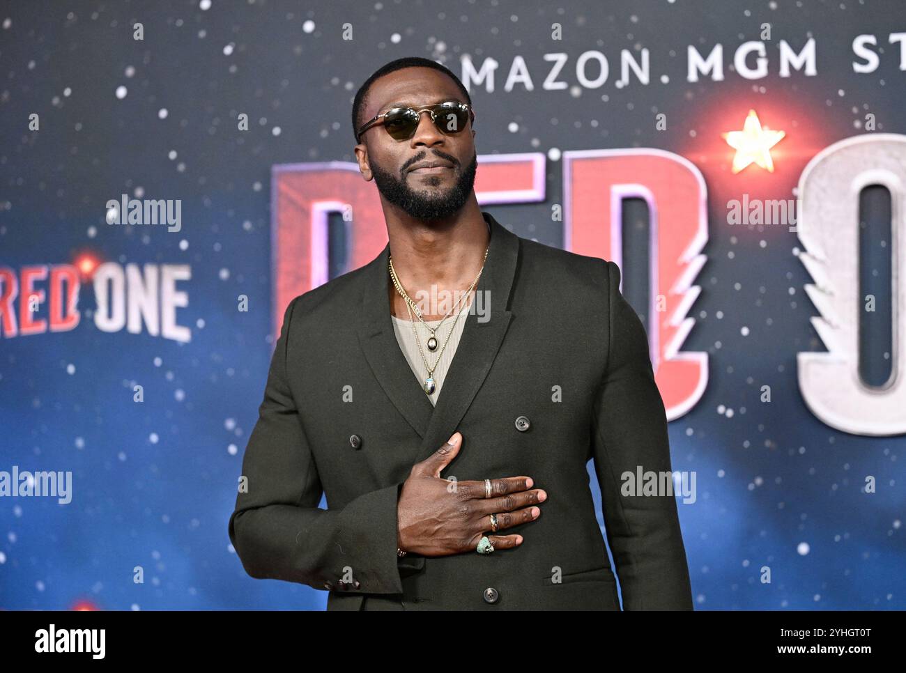 Aldis Hodge attends the Amazon MGM Studios premiere of "Red One" at