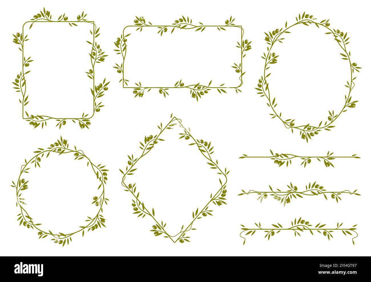 Oval leaves border hi-res stock photography and images - Alamy