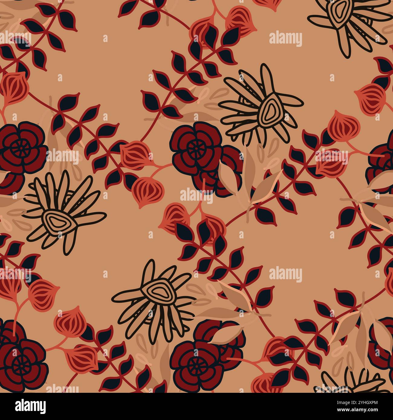 Vintage seamless floral pattern. Liberty style background of flowers ...