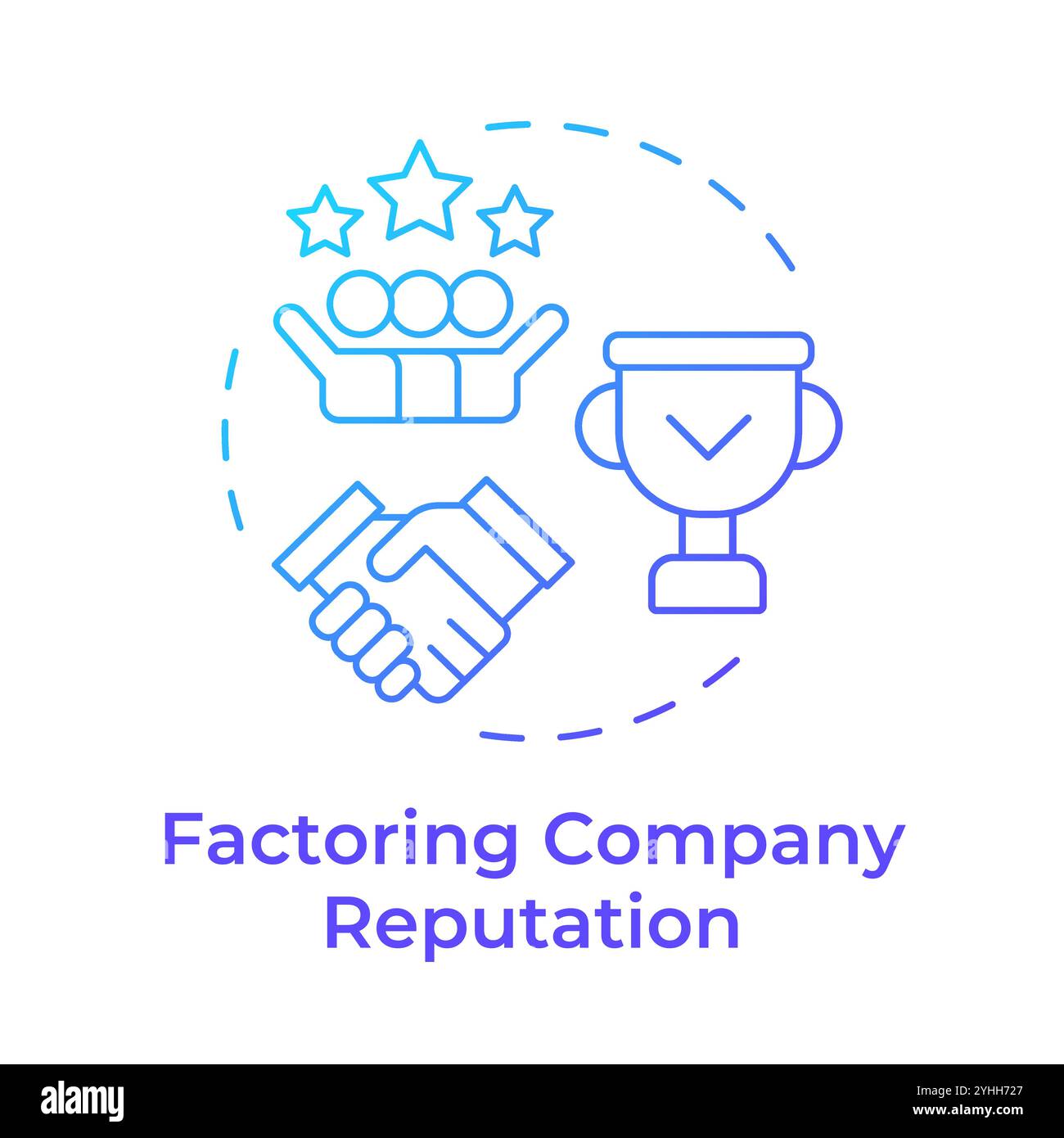 Factoring company reputation blue gradient concept icon Stock Vector