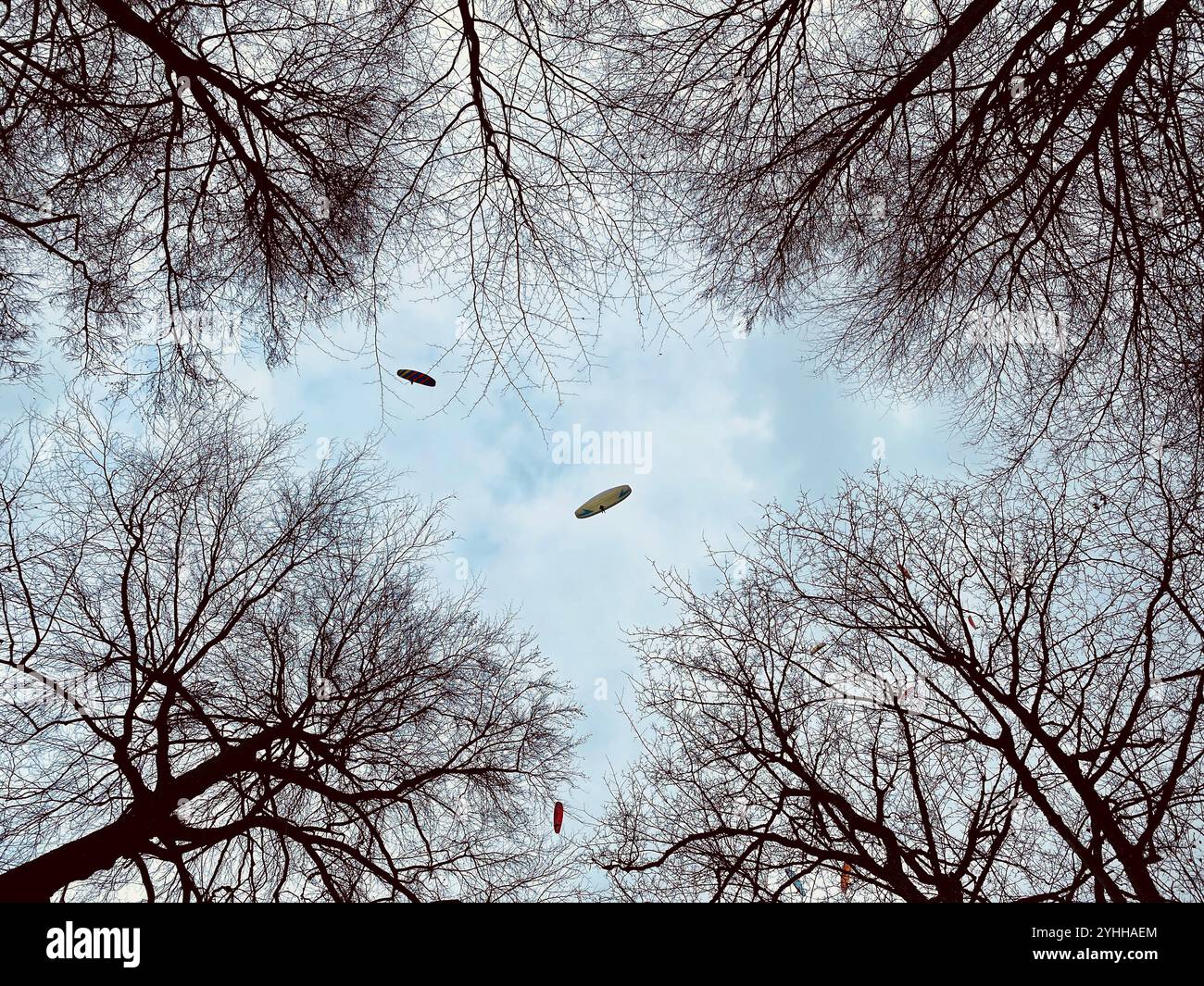Paragliding Near Burg Hohenneuffen, Esslingen, Germany - Smartphone Captured Stock Image