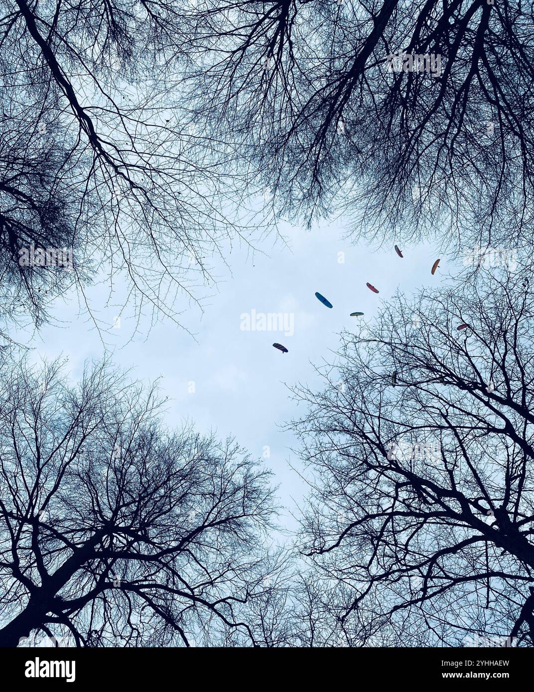 Paragliding Near Burg Hohenneuffen, Esslingen, Germany - Smartphone Captured Stock Image