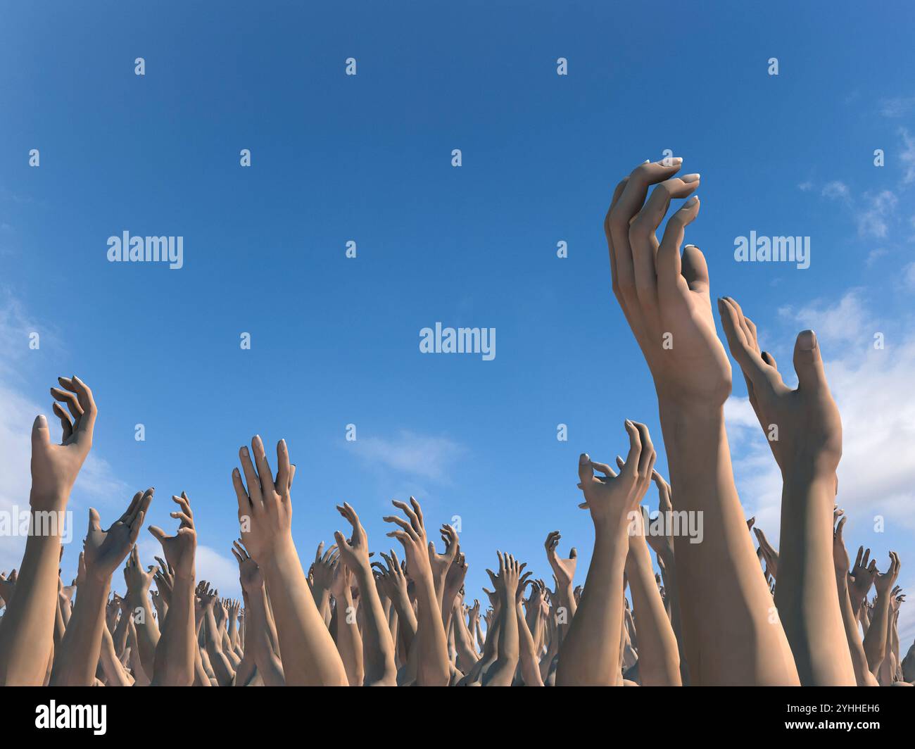 Crowd hands heads hi-res stock photography and images - Alamy