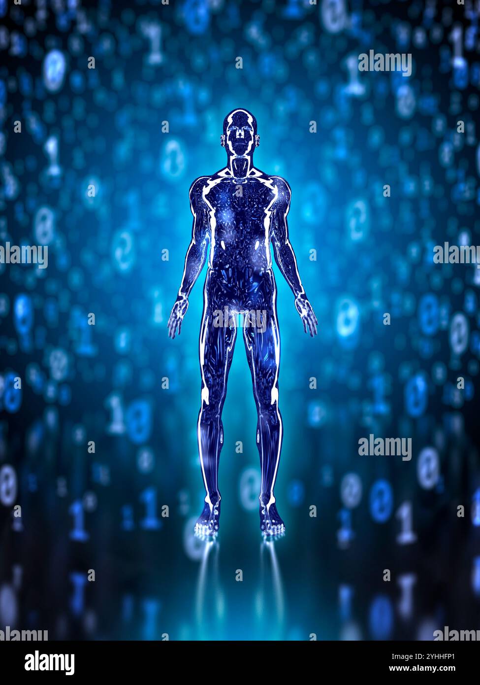 Person reflecting digital data Stock Photo - Alamy
