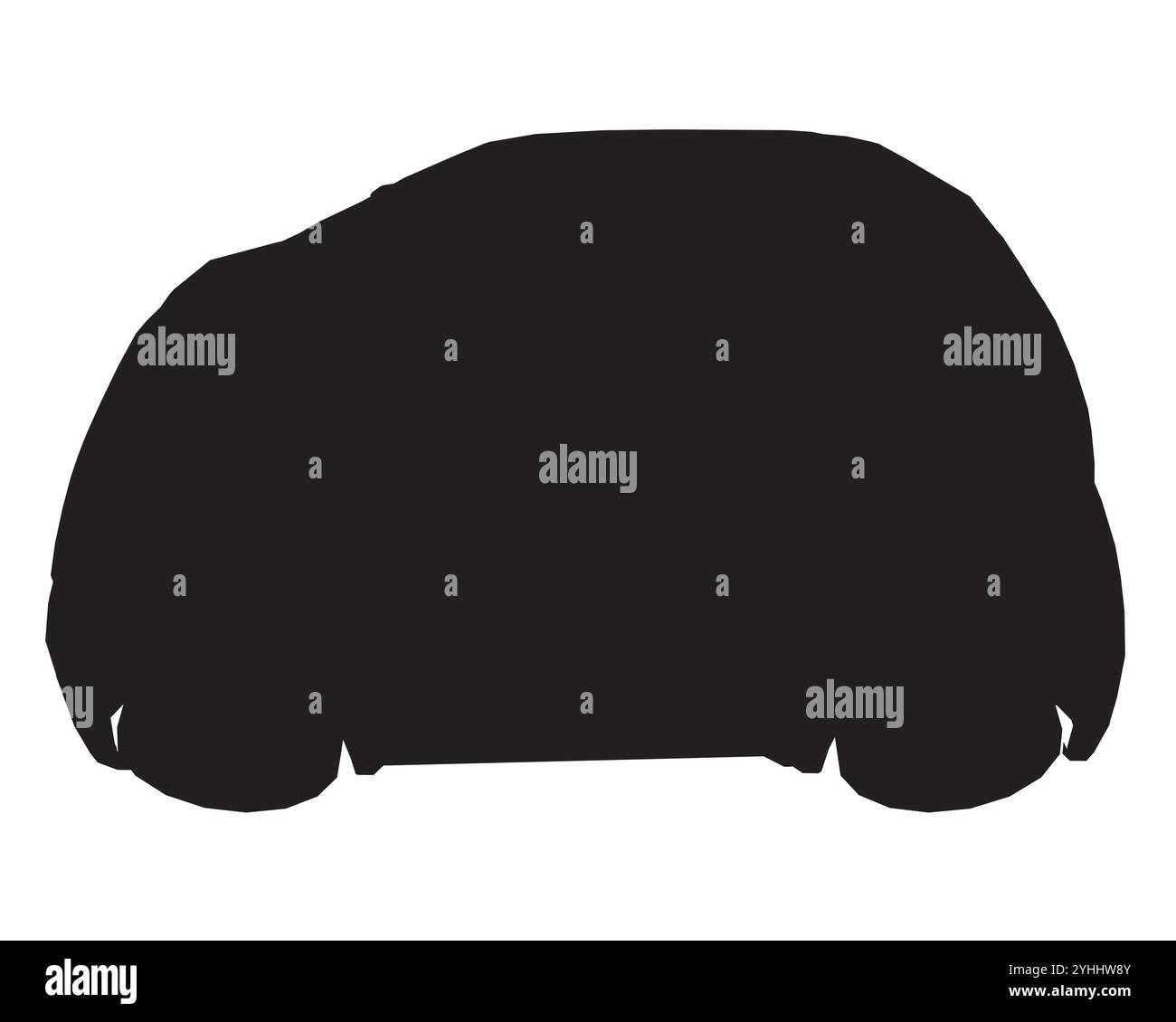 Silhouette of Compact city car icon. Front View. Vector illustration ...