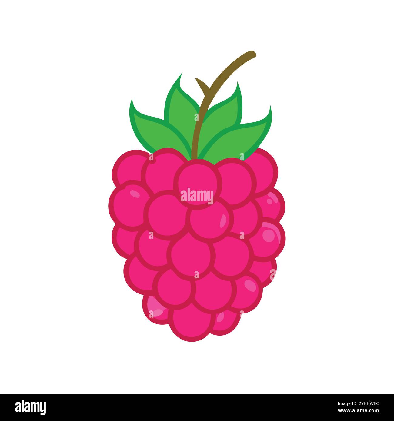simple vector illustration of a raspberry, in a simple and clean style ...