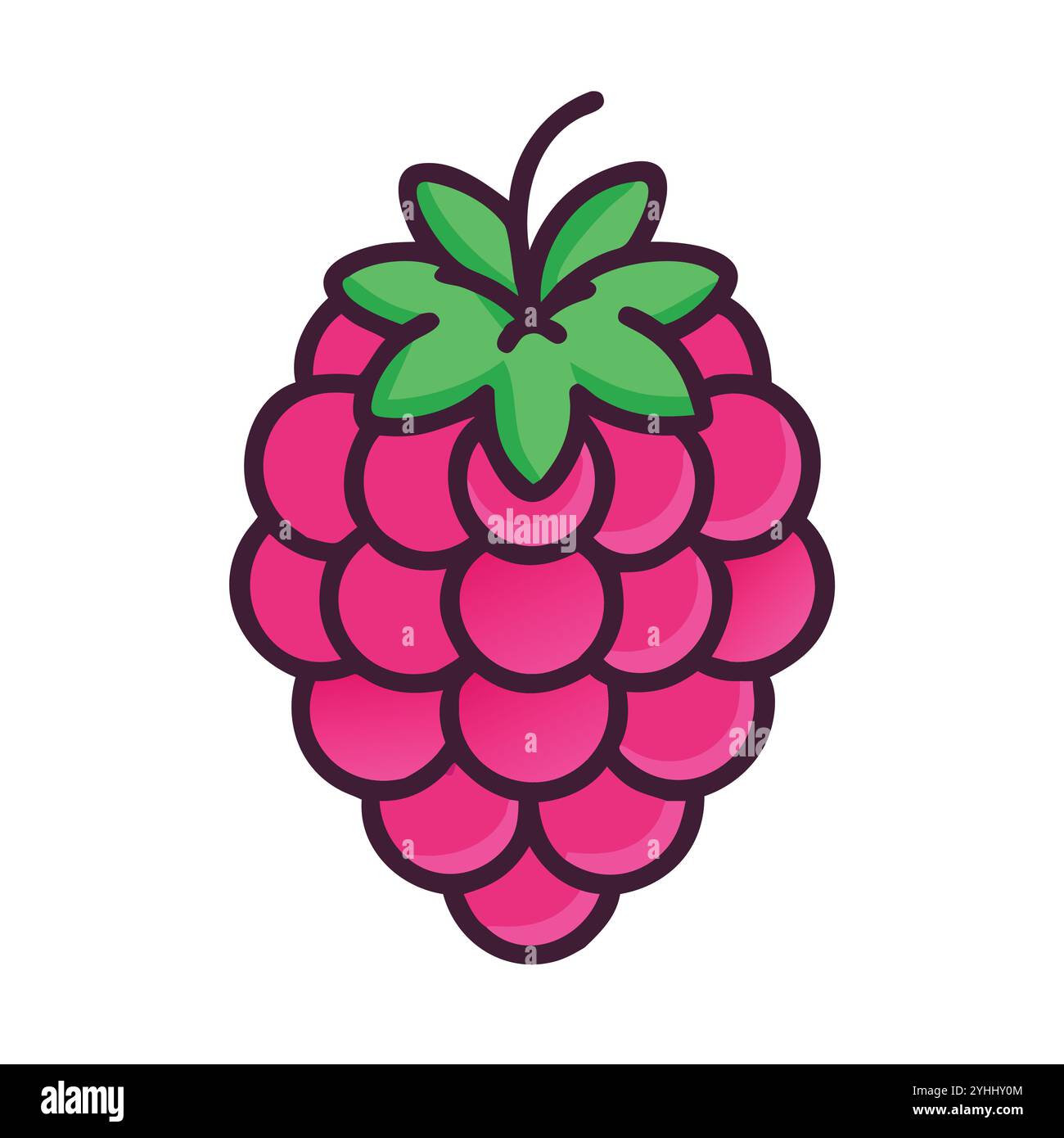 simple vector illustration of a raspberry, in a simple and clean style ...