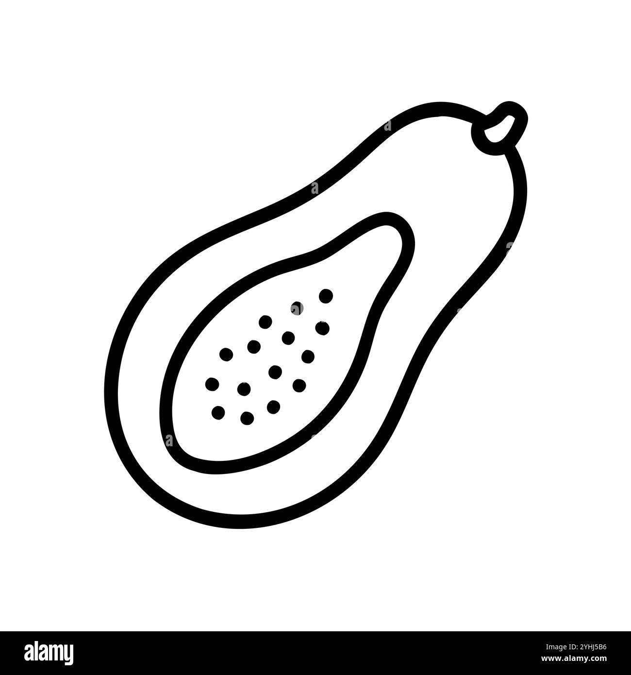 simple vector illustration of a papaya, in a simple and clean style, suitable for food and health themes. fruits flat illustration. Stock Vector