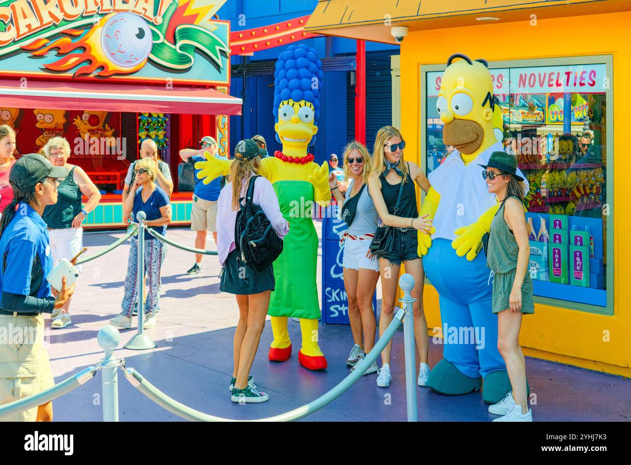 Los Angelos, California, USA - September 07, 2018: World famous park Universal Studios in Hollywood.The Simpsons Area. Stock Photo