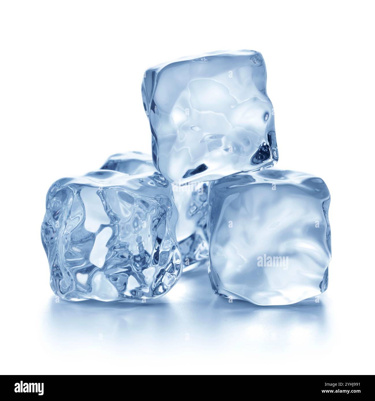 Ice cubes on white background Stock Photo