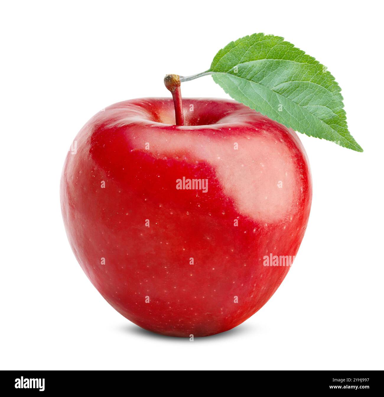 Fresh red apple isolated on white background. Stock Photo