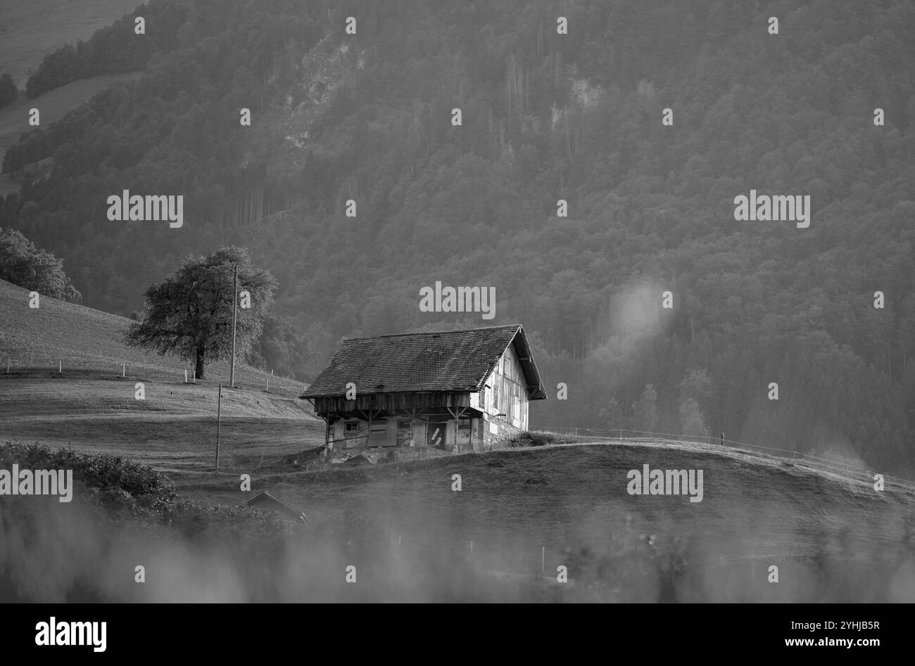 Cozy mountain house Black and White Stock Photos & Images - Alamy