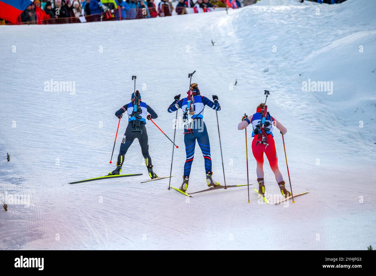 Biathletes compete in biathlon hi-res stock photography and images - Alamy