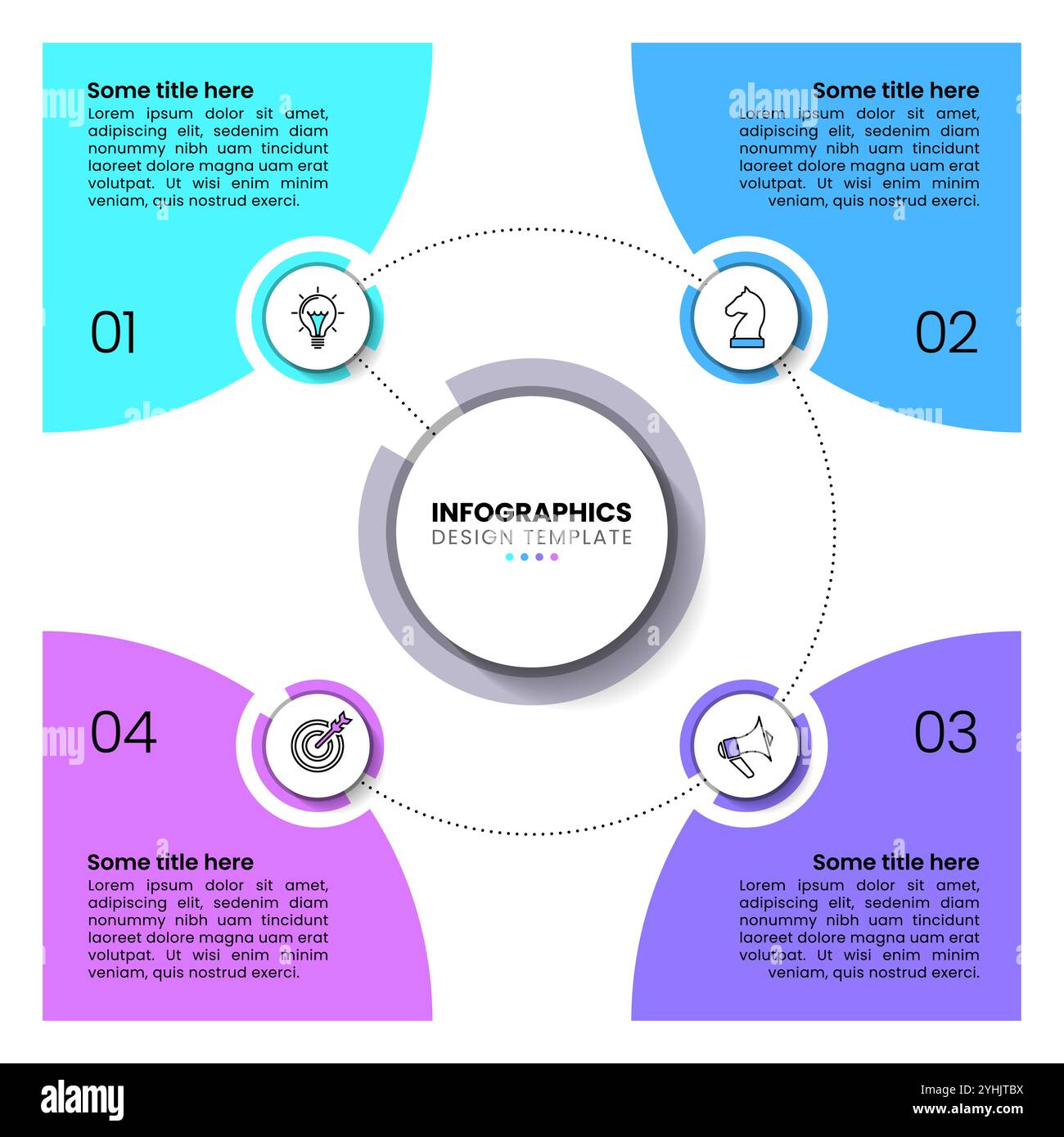 Infographic template with icons and 4 options or steps. Circle. Can be ...