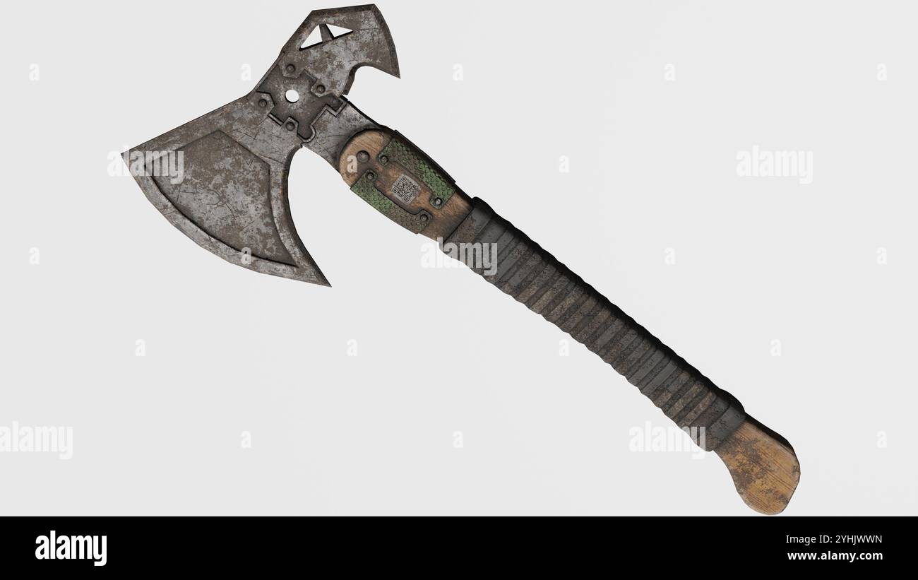 wooden axe with white background Stock Photo - Alamy