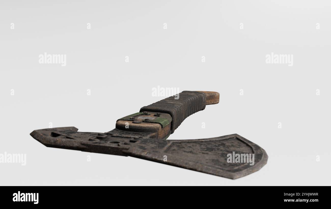 wooden axe with white background Stock Photo - Alamy