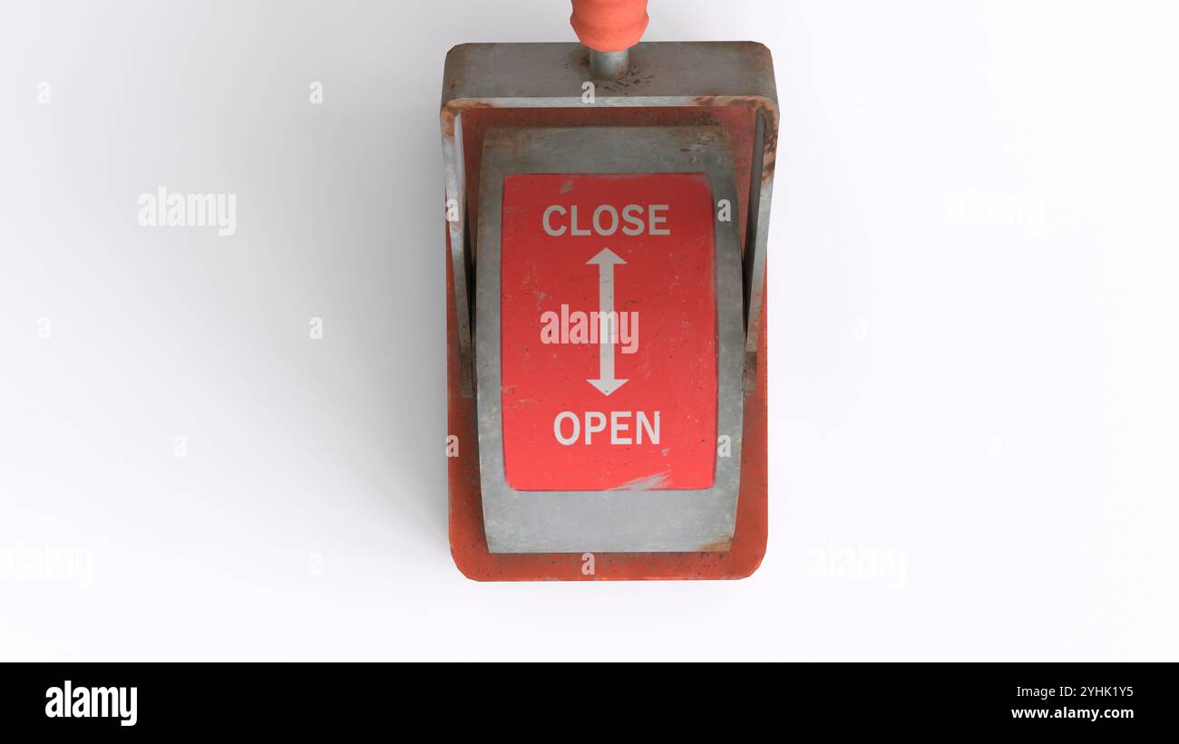 open and close lever with white background Stock Photo - Alamy