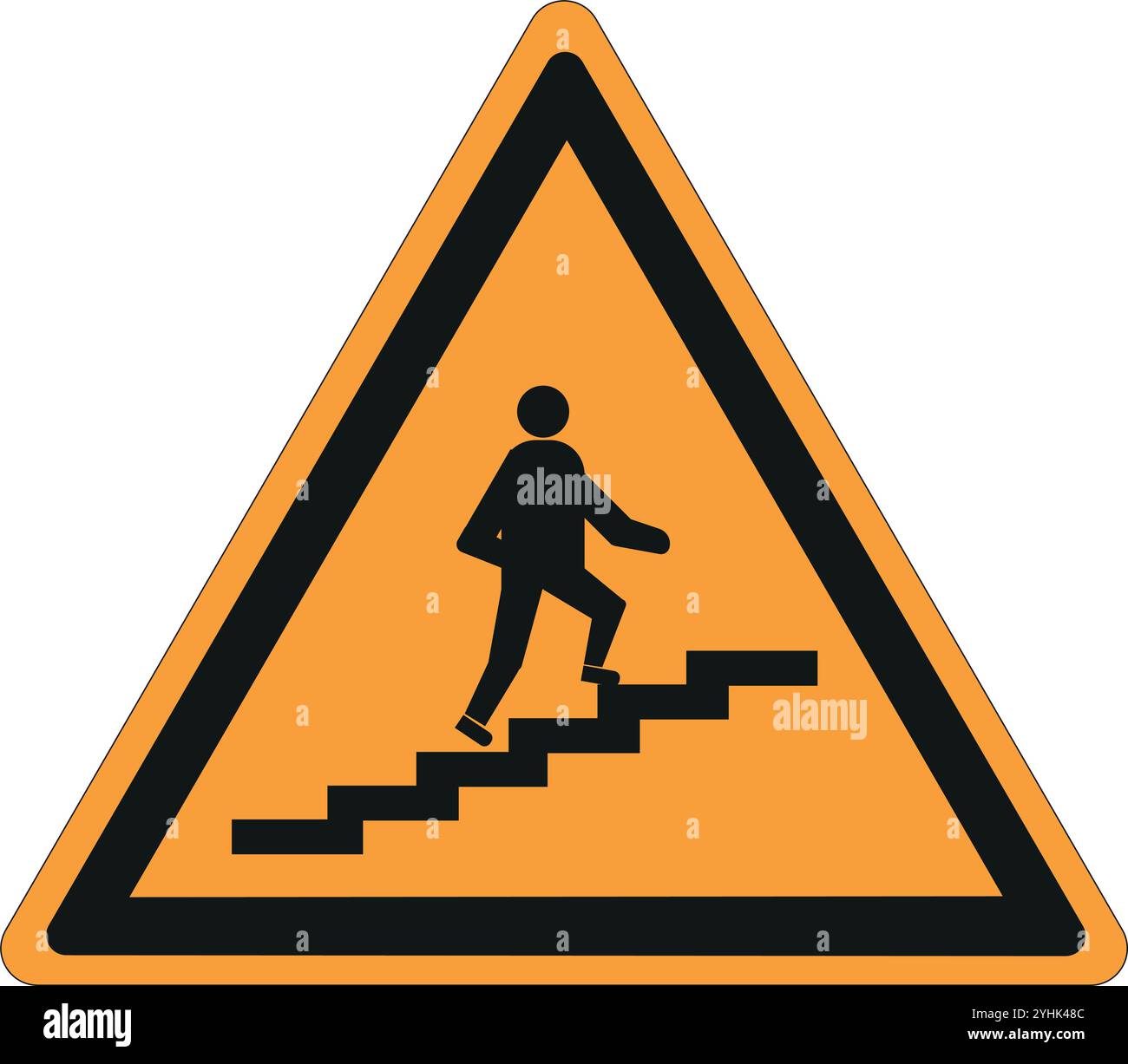Irish triangular sign on dark yellow background indicating a danger warning Stock Vector
