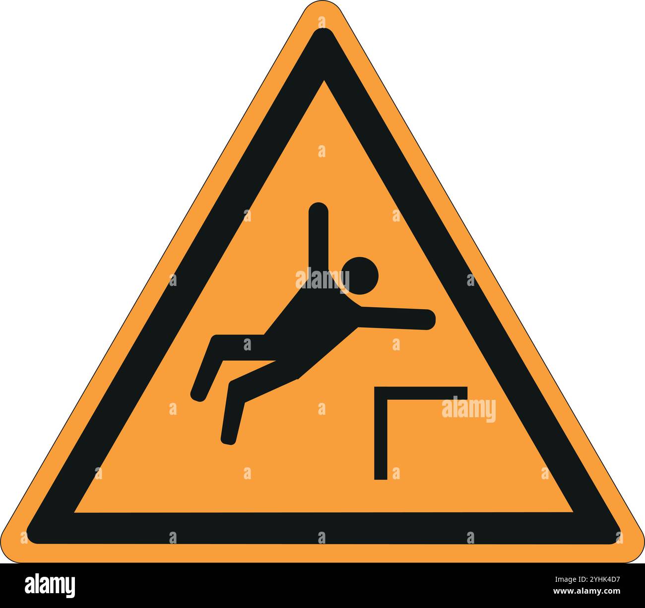 Irish triangular sign on dark yellow background indicating a danger warning Stock Vector