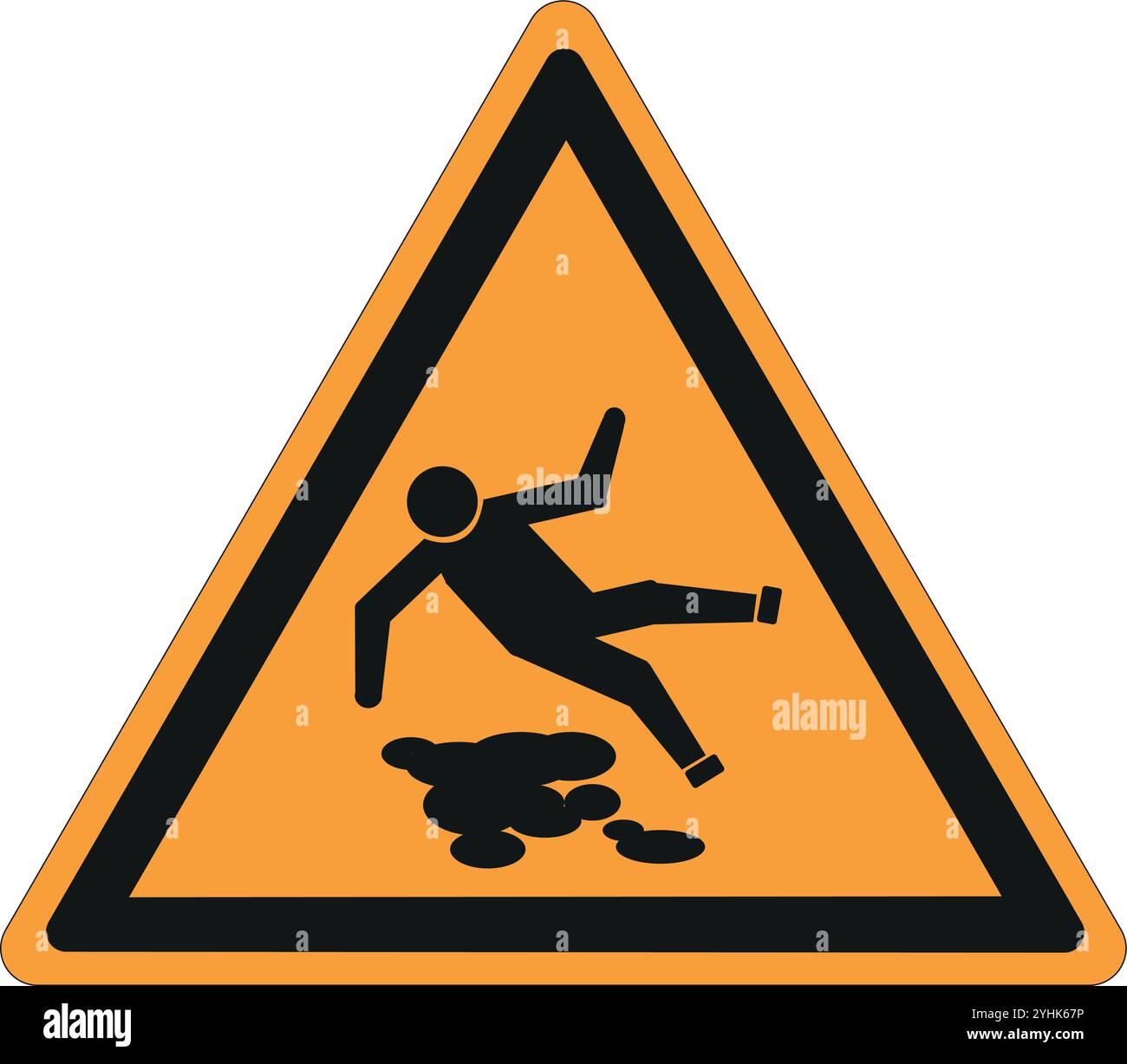 Irish triangular sign on dark yellow background indicating a danger warning Stock Vector