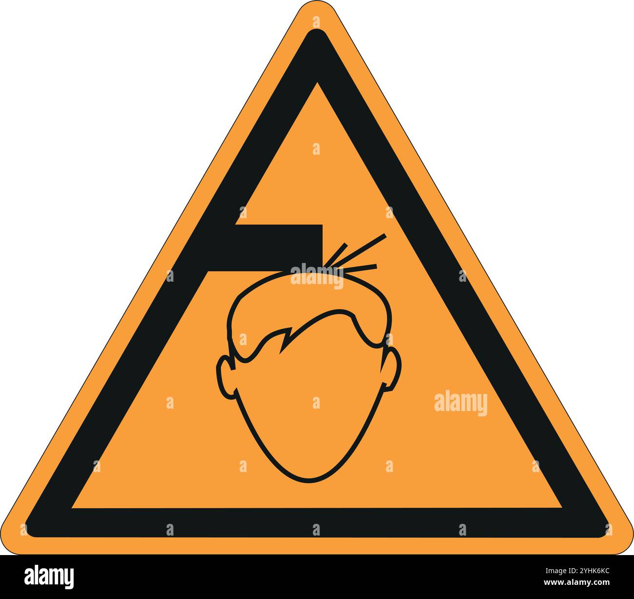 Irish triangular sign on dark yellow background indicating a danger warning Stock Vector