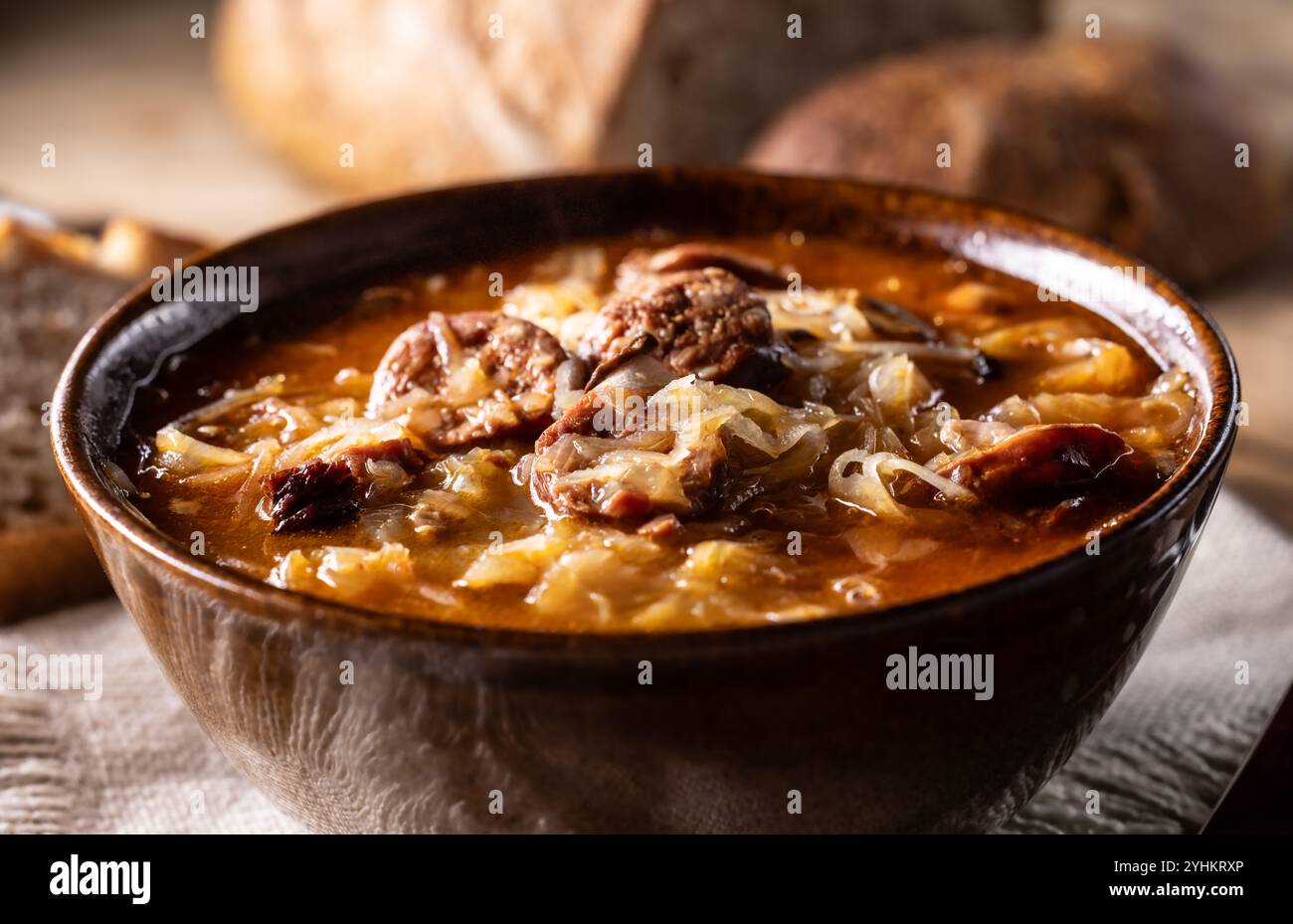 Christmas cabbage soup, a traditional Eastern European Christmas dish. Stock Photo