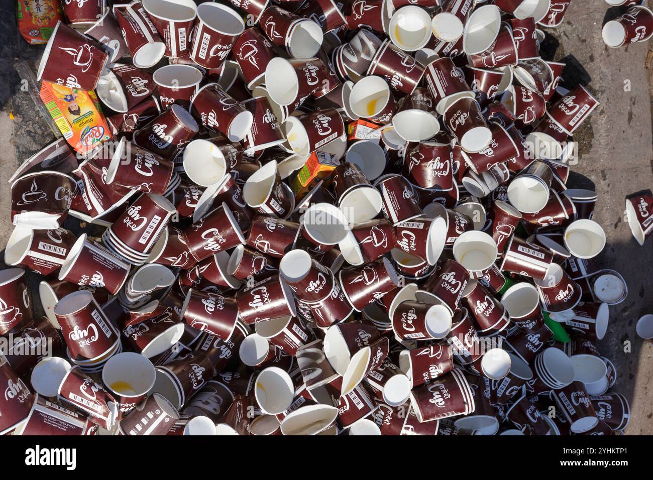A pile of paper coffee cups, Nepal Stock Photo - Alamy
