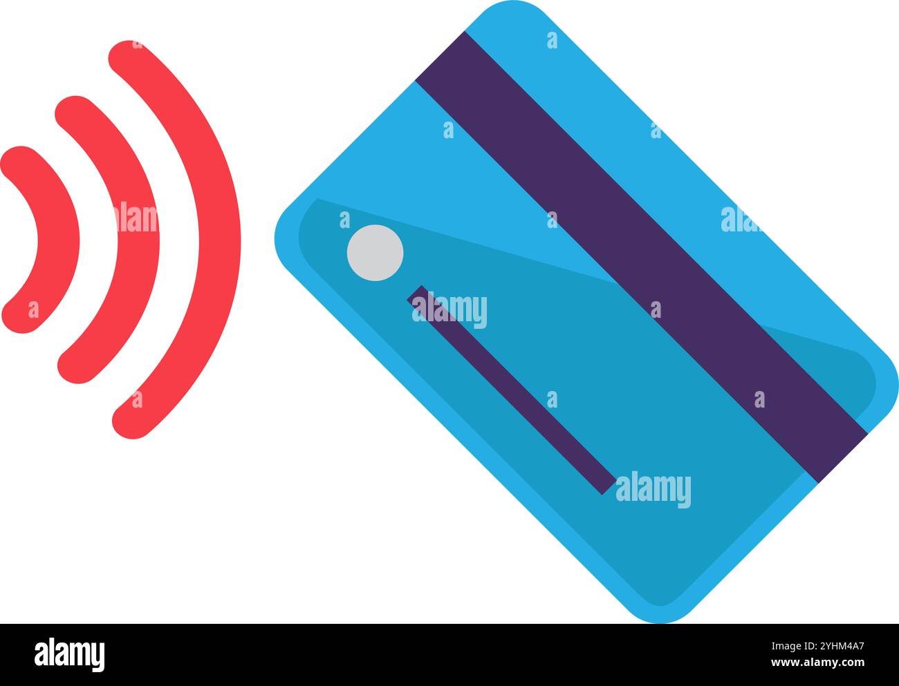 Remote reading of data from bank card via NFC technology icon. Making a purchase of plastic card through terminal with remote payment element. Simple Stock Vector