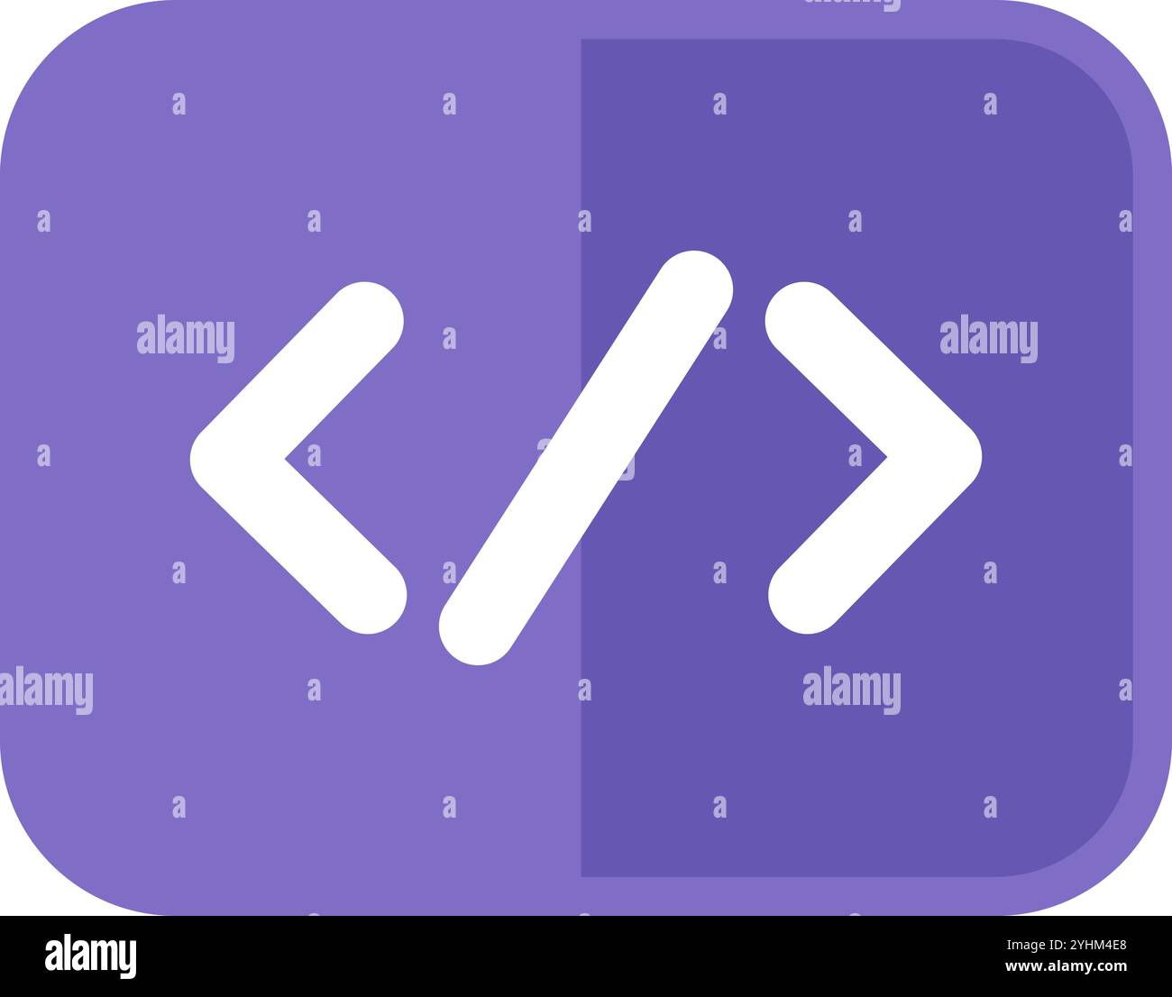 Special programming symbol of triangular quotation marks and a right slash icon. Script language element and coding element. Simple flat vector isolat Stock Vector