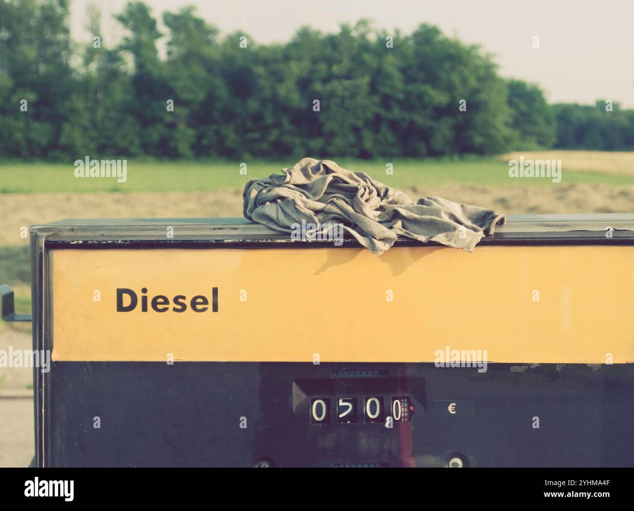 dirty crumpled rag on vintage diesel pump Stock Photo - Alamy