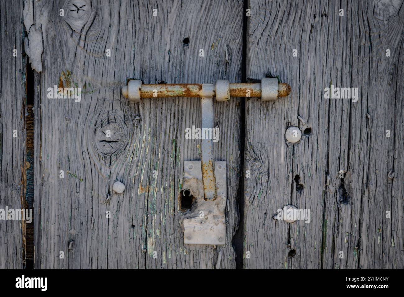 Old door detail seen at Montolieu, Aude Department, Occitania, France Stock Photo