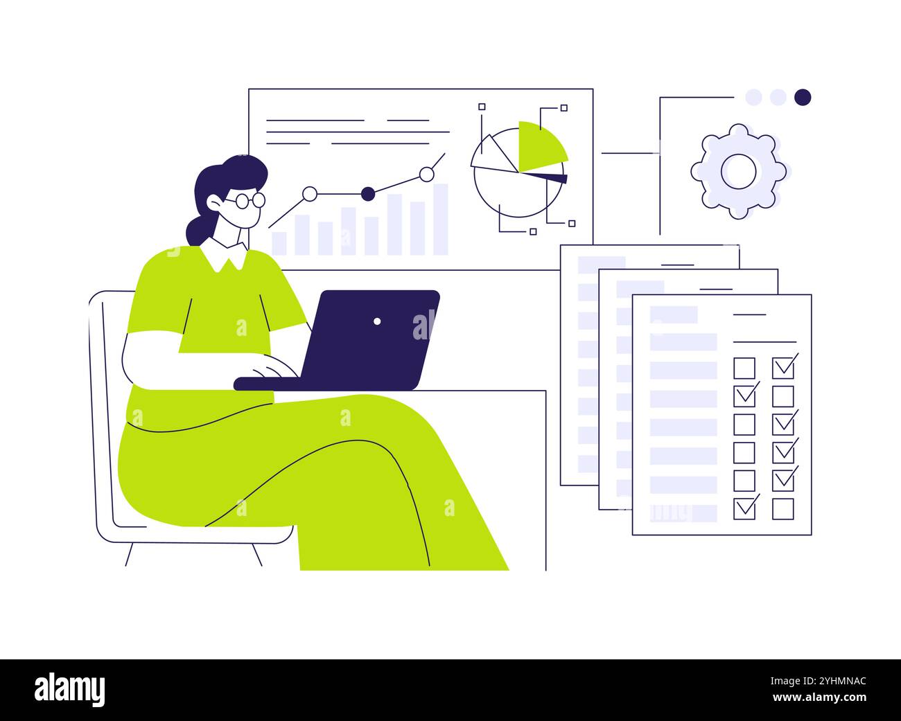 Survey data processing abstract concept vector illustration Stock ...