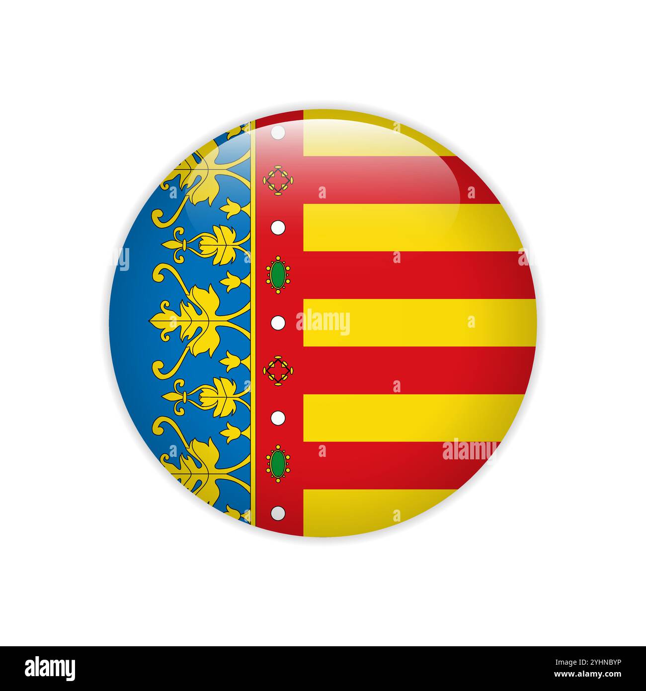 Flag of Valencian Community button Stock Vector Image & Art - Alamy