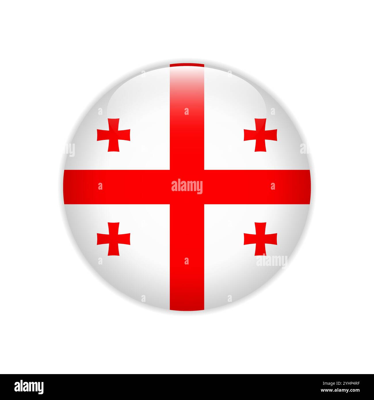 Georgia flag on button Stock Vector