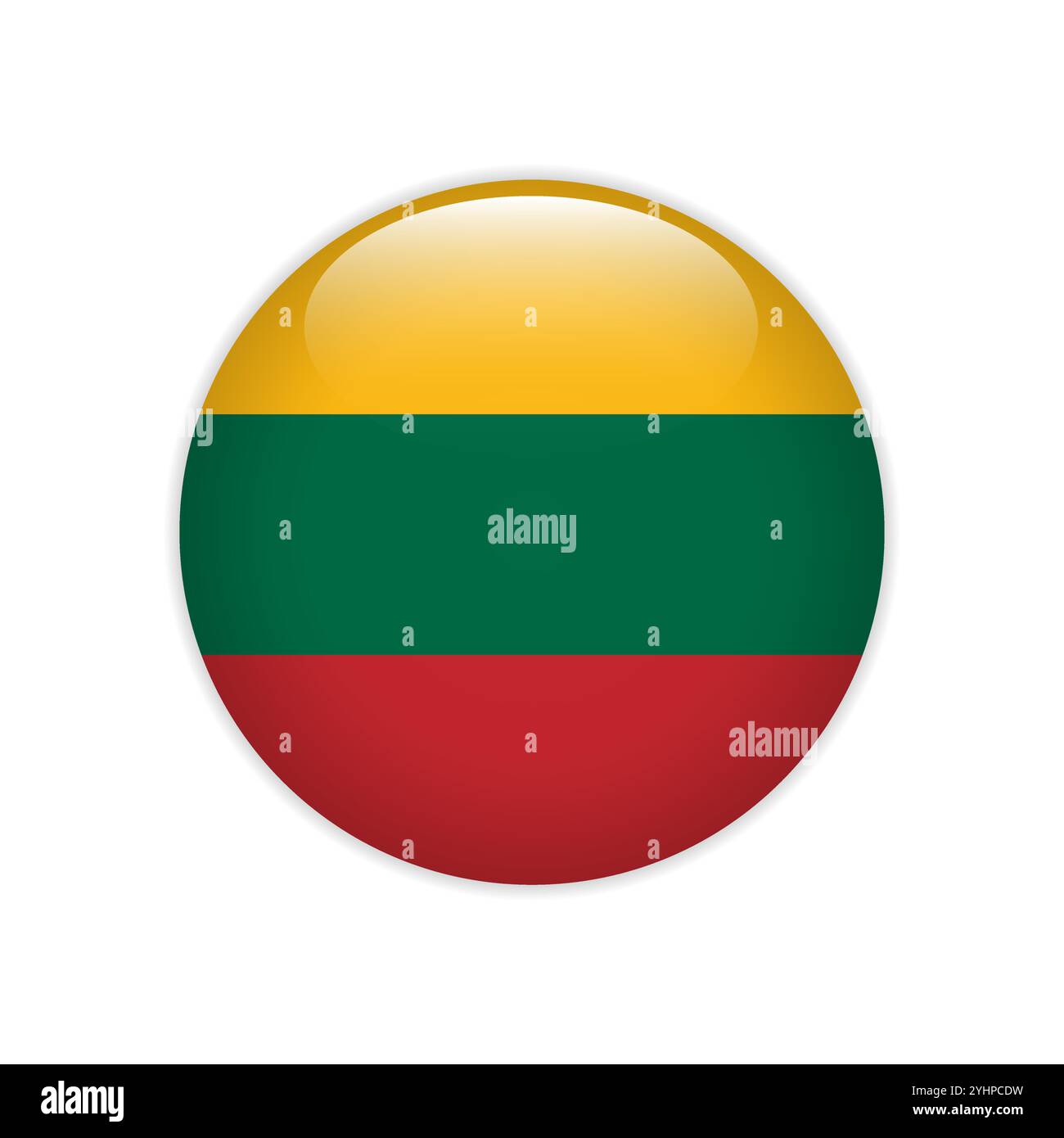 Lithuania flag on button Stock Vector
