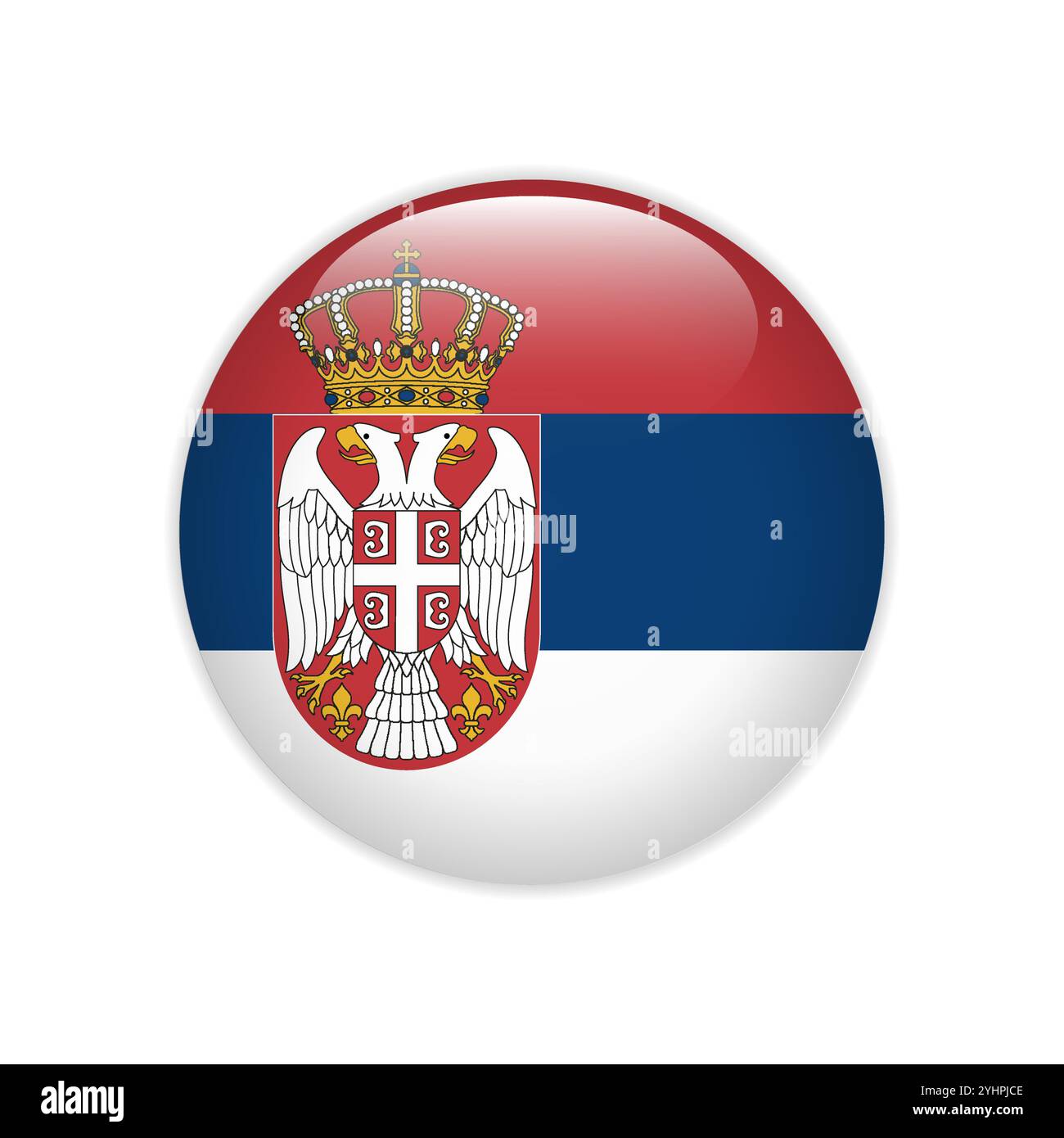 Serbia flag on button Stock Vector