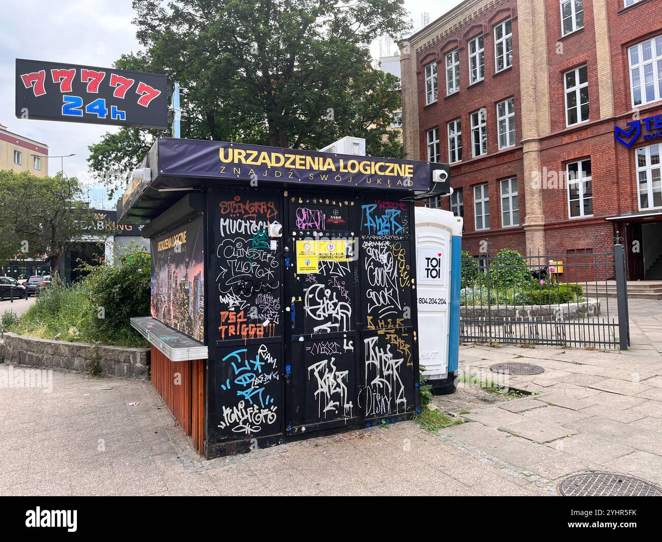 Gdansk Wrzeszcz, Gaming parlor or gambling saloon one-room small slot machines kiosk on the street in Gdansk Pomerania Poland, Europe, EU - Smartphone Captured Stock Image