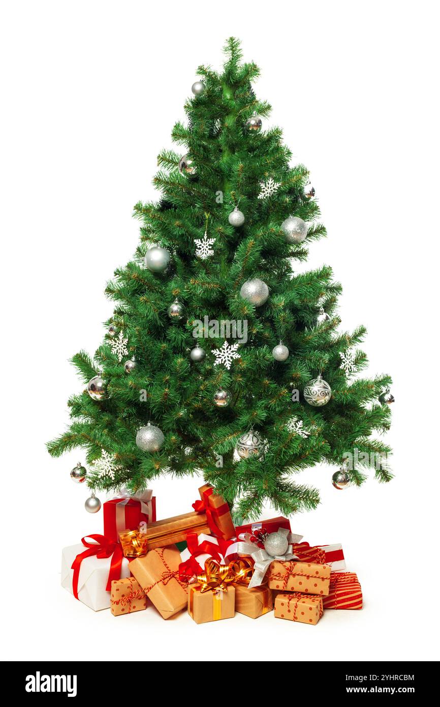 Christmas Tree isolated on white background Stock Photo - Alamy