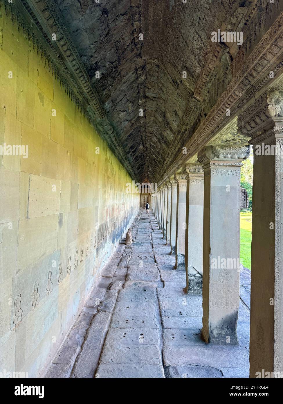 Angkor Wat  - a hindu & buddhist temple , located within the ancient Khmer capital city , Unesco world heritage site, Siem Reap , Cambodia - Smartphone Captured Stock Image