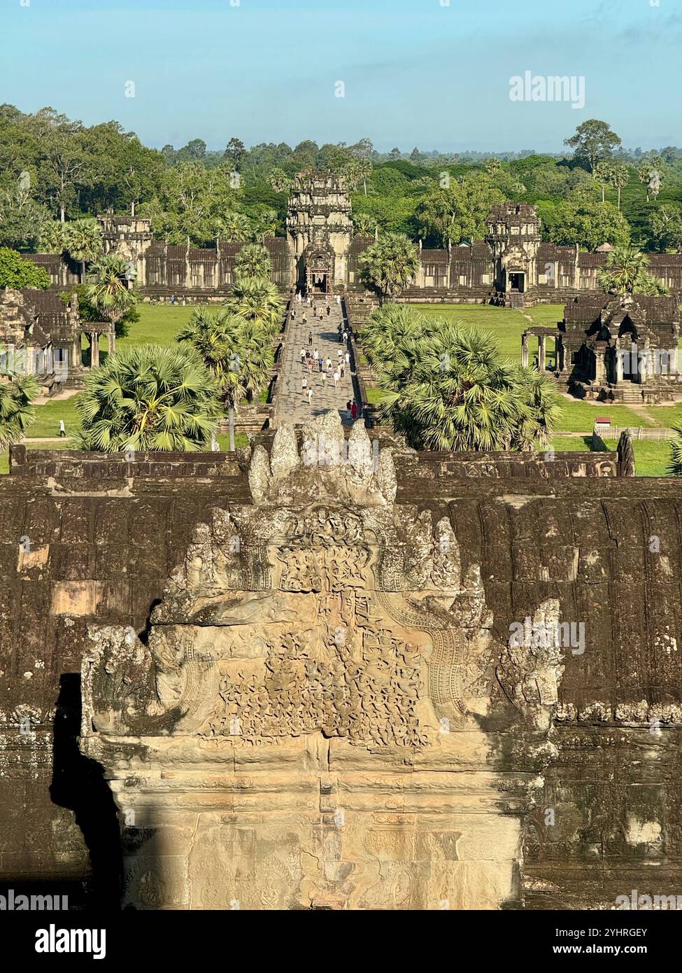 Angkor Wat  - a hindu & buddhist temple , located within the ancient Khmer capital city , Unesco world heritage site, Siem Reap , Cambodia - Smartphone Captured Stock Image