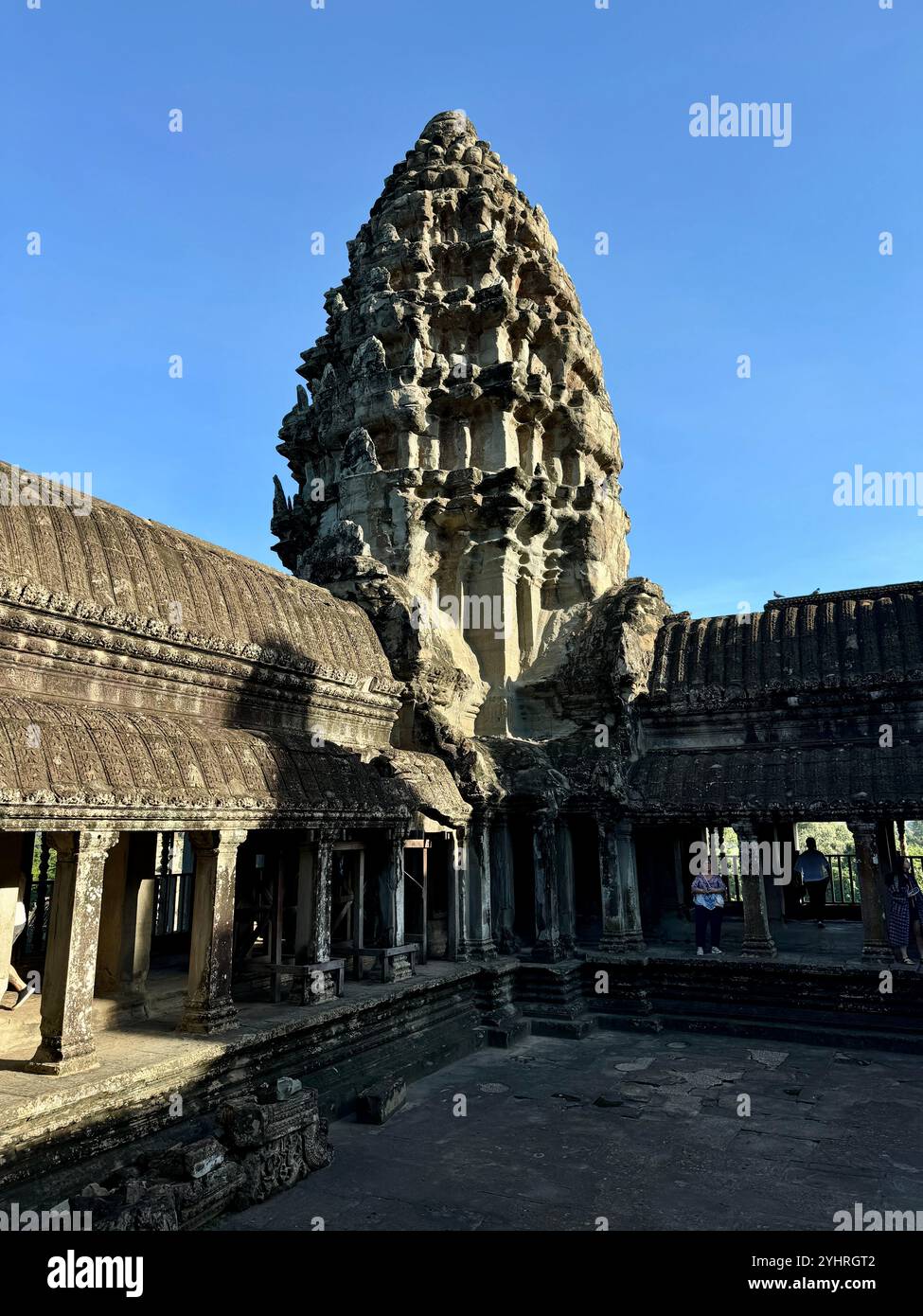 Angkor Wat  - a hindu & buddhist temple , located within the ancient Khmer capital city , Unesco world heritage site, Siem Reap , Cambodia - Smartphone Captured Stock Image