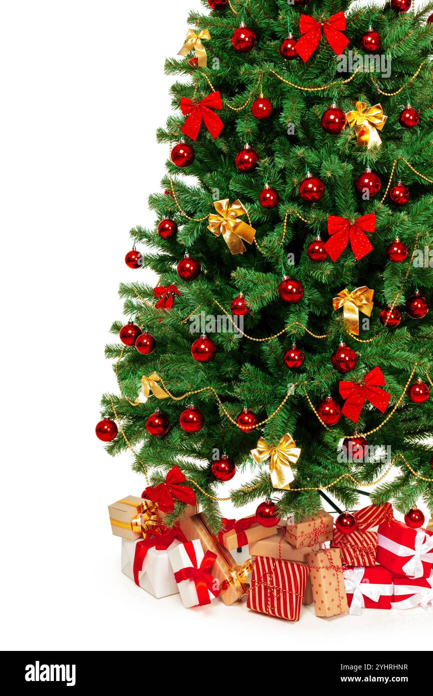 Christmas Tree isolated on white background Stock Photo - Alamy
